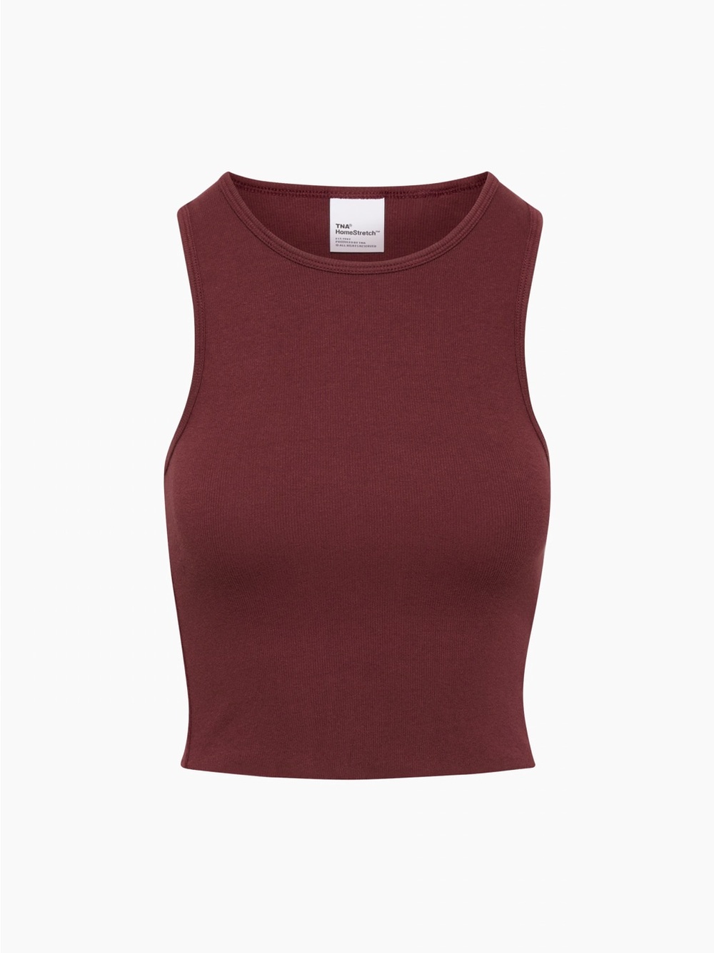 Aritzia Sleeveless Ribbed Tank in Burgundy
